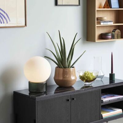 Lampe de table Sphere - Vert, Verre opale, 25x33x25cm - Publicité Lampe de table Sphere - Vert, Verre opale, 25x33x25cm - Publicité