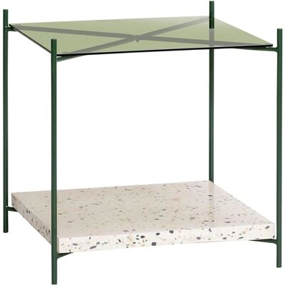 Hübsch Nische Grün - Beistelltisch mit Terrazzo & Glas Hübsch Nische Grün - Beistelltisch mit Terrazzo & Glas