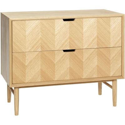 Hübsch Eikeherringbone Kommode - 2 Skuffer - Naturlig Trefinish Hübsch Eikeherringbone Kommode - 2 Skuffer - Naturlig Trefinish