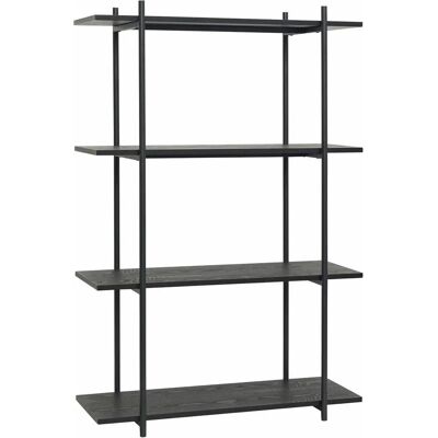 Étagère en Frêne Noir Hübsch - Design Scandinave Moderne 4 Niveaux - Publicité Étagère en Frêne Noir Hübsch - Design Scandinave Moderne 4 Niveaux - Publicité