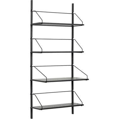 Étagère murale noire Hübsch avec 4 étagères - 80x180cm - Publicité Étagère murale noire Hübsch avec 4 étagères - 80x180cm - Publicité