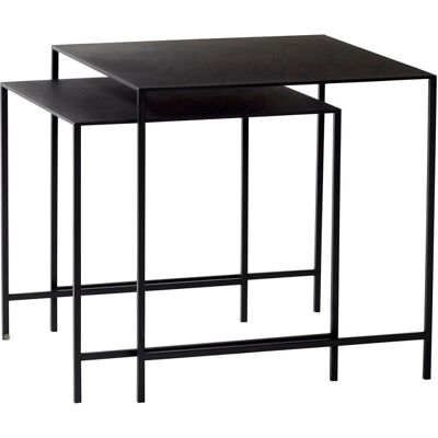 Tables d'appoint Hübsch Duo - Ensemble de 2 en métal noir - Publicité Tables d'appoint Hübsch Duo - Ensemble de 2 en métal noir - Publicité