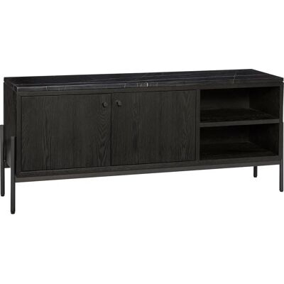 Hübsch Interior - Nobu Schwarzer Dressoir mit Marmor - 120x35xh51cm Hübsch Interior - Nobu Schwarzer Dressoir mit Marmor - 120x35xh51cm