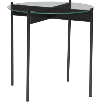 Hübsch Schwarzer Rundmetalltisch - Glastisch - Minimalistisches Design Hübsch Schwarzer Rundmetalltisch - Glastisch - Minimalistisches Design