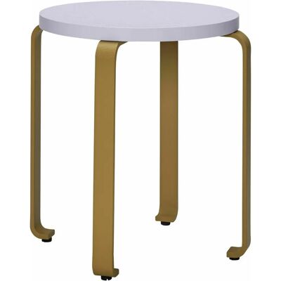 Hübsch Hocker - Hellblau / Khaki - 46,5cm - Innenbereich Hübsch Hocker - Hellblau / Khaki - 46,5cm - Innenbereich
