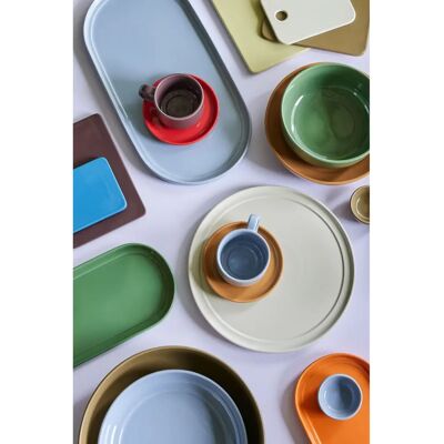Hübsch Amare Plateaux et Sous-verres en Poudre de Pierre Faits Main - Ensemble de 2 - Publicité Hübsch Amare Plateaux et Sous-verres en Poudre de Pierre Faits Main - Ensemble de 2 - Publicité