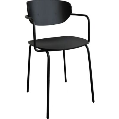 Hübsch Schwarzer FSC Esstischstuhl - Modern, Stapelbar, Elegant - Esszimmerstuhl Hübsch Schwarzer FSC Esstischstuhl - Modern, Stapelbar, Elegant - Esszimmerstuhl