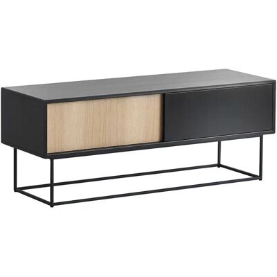 Woud Virka Enfilade - Chêne noir, portes coulissantes, 120x47cm - Publicité Woud Virka Enfilade - Chêne noir, portes coulissantes, 120x47cm - Publicité