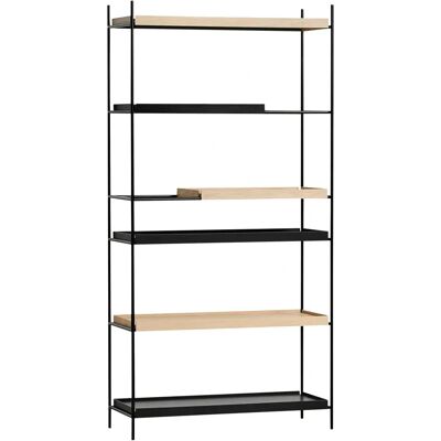 Woud - Tray Shelf High - Oak - Black - Shelf Woud - Tray Shelf High - Oak - Black - Shelf