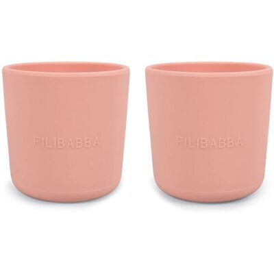 Filibabba Rosa Silikon Koppesett 2 stk - Barnevennlig og slitesterk Filibabba Rosa Silikon Koppesett 2 stk - Barnevennlig og slitesterk