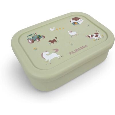 Filibabba Grüne Silikon Brotbox - 700ml, Kinderfreundlich Filibabba Grüne Silikon Brotbox - 700ml, Kinderfreundlich