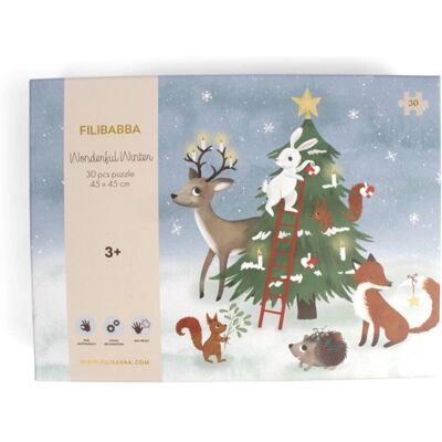 Filibabba - FI-03794 - 30 st - Vinterskogen - Puzzle Filibabba - FI-03794 - 30 st - Vinterskogen - Puzzle