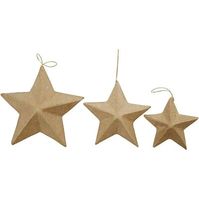 Creativ Company 510403 Ornamento de papel estrella de Navidad Beige - 6 piezas Creativ Company 510403 Ornamento de papel estrella de Navidad Beige - 6 piezas