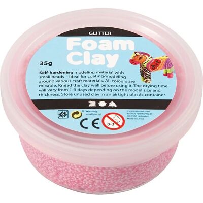 Creativ Company Skumler Lyserød Glitter - Modellervoks - CCH-78862 Creativ Company Skumler Lyserød Glitter - Modellervoks - CCH-78862