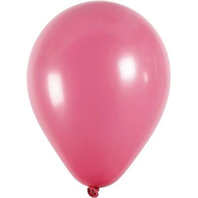 Mørk Rosa Ballon - 23cm Rund Pakke med 10 Mørk Rosa Ballon - 23cm Rund Pakke med 10