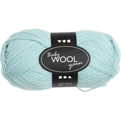 Creativ Company Garn - Baby Wolle - Superweiche Babywolle - 172m - Mintgrün - NM 14/4 - 50g Creativ Company Garn - Baby Wolle - Superweiche Babywolle - 172m - Mintgrün - NM 14/4 - 50g