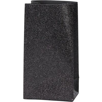 Vivi Gade Sorte Glitter Papirposer - Firkantet bund - 17 cm H Vivi Gade Sorte Glitter Papirposer - Firkantet bund - 17 cm H