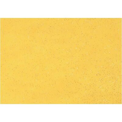 CC Hobby Fieltro para manualidades - Amarillo - Purpurina plateada - 10 hojas - A4 CC Hobby Fieltro para manualidades - Amarillo - Purpurina plateada - 10 hojas - A4