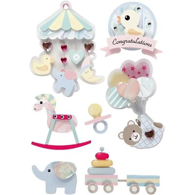 Creativ Company 27095 Decoratieve Stickers - Gemengde kleuren - 8 stuks Creativ Company 27095 Decoratieve Stickers - Gemengde kleuren - 8 stuks