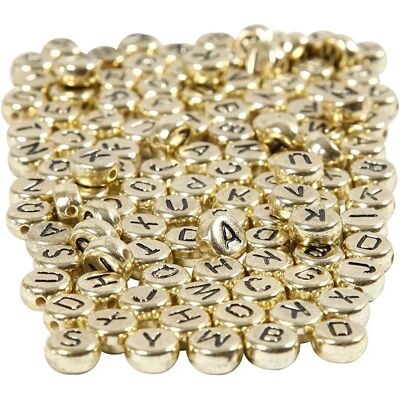 CC Hobby Bokstavpärlor - 7mm Guld - 1500 st CC Hobby Bokstavpärlor - 7mm Guld - 1500 st