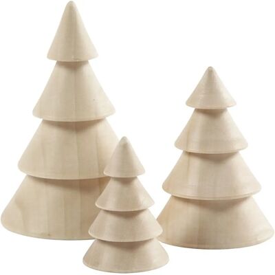 CC Hobby Wooden Christmas Trees - 3pcs - Solid Wood CC Hobby Wooden Christmas Trees - 3pcs - Solid Wood