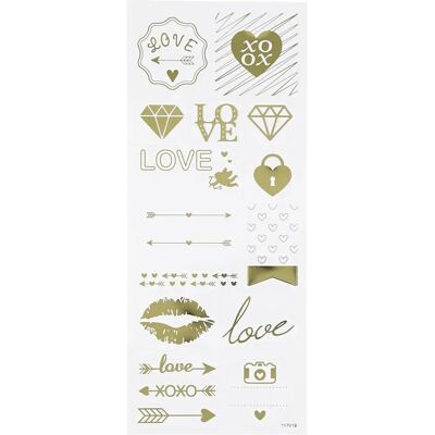 Autocollants d'Amour Or CC Hobby - Feuille 10x24cm Autocollants d'Amour Or CC Hobby - Feuille 10x24cm