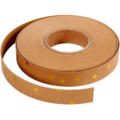 CC Hobby Lysebrunt Hobbypapir - 15mm, 0,55mm Tykt, Guldprint - 9,5m CC Hobby Lysebrunt Hobbypapir - 15mm, 0,55mm Tykt, Guldprint - 9,5m