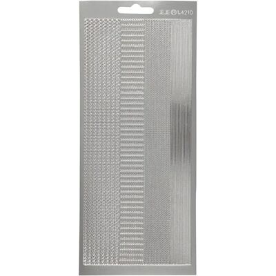 Autocollants Argentés CC Hobby - Feuille 10x23 cm avec Bords Autocollants Argentés CC Hobby - Feuille 10x23 cm avec Bords