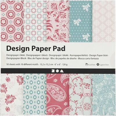 CC Hobby Blocchi di Carta Design - 50 Fogli, 15,2x15,2 cm, 120 g, Verde menta e Rosa - Carta CC Hobby Blocchi di Carta Design - 50 Fogli, 15,2x15,2 cm, 120 g, Verde menta e Rosa - Carta