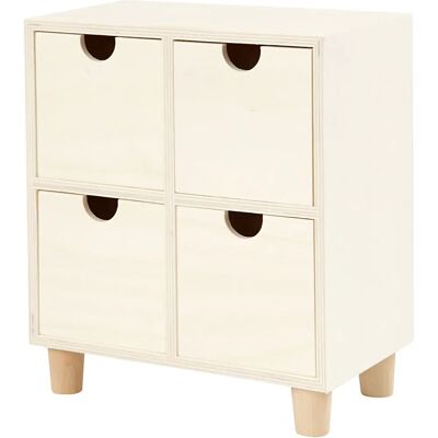 Creativ Company 57945 Commode en Bois Clair 4 Tiroirs - Rangement & Décoration - Publicité Creativ Company 57945 Commode en Bois Clair 4 Tiroirs - Rangement & Décoration - Publicité
