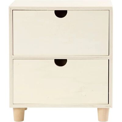 Creativ Company 57946 Lichte Hout 2 Lades Kast - Ladekast Creativ Company 57946 Lichte Hout 2 Lades Kast - Ladekast