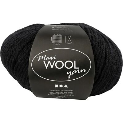 Filato Creativ Company - Nero, 100g, Lana, Superwash Filato Creativ Company - Nero, 100g, Lana, Superwash