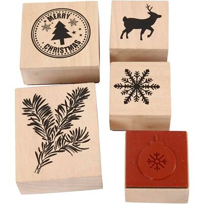 Timbri Art Deco CC Hobby - Natale - 5 pz. - Stencil e Accessori Timbri Art Deco CC Hobby - Natale - 5 pz. - Stencil e Accessori