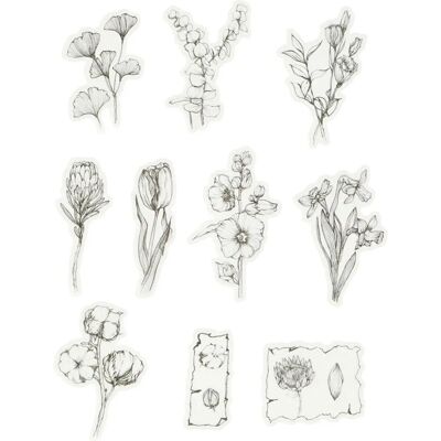 Creativ Company 24753 Zwart/Wit Bloemen Papierstickers - Decoratieve Stickers Creativ Company 24753 Zwart/Wit Bloemen Papierstickers - Decoratieve Stickers