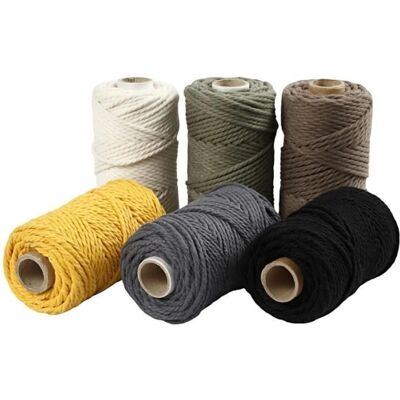 Gekleurde macramé koord - 4mm, 6x330g - Wanddecoratie & accessoires Gekleurde macramé koord - 4mm, 6x330g - Wanddecoratie & accessoires