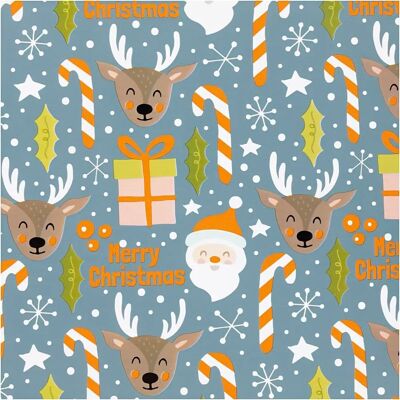 CC Hobby Grey Santa Wrapping Paper - Christmas Gift, Reindeer & Lollipop CC Hobby Grey Santa Wrapping Paper - Christmas Gift, Reindeer & Lollipop
