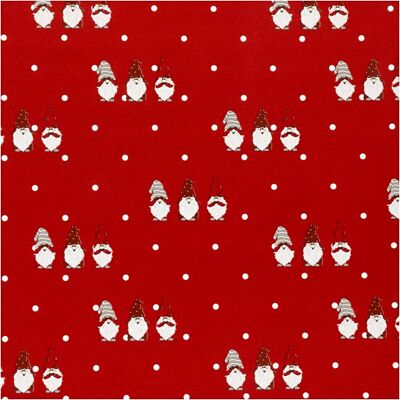 Papier cadeau rouge avec nain de Noël scandinave - Type de produit Papier cadeau rouge avec nain de Noël scandinave - Type de produit