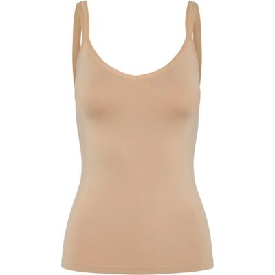 Haut Beige Pieces - Ajusté, Col rond, Sans manches - Tank Top Haut Beige Pieces - Ajusté, Col rond, Sans manches - Tank Top