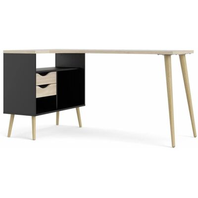 Andas Oslo Schreibtisch - Skandinavisches Design, 2 Schubladen, 3 offene Fächer Andas Oslo Schreibtisch - Skandinavisches Design, 2 Schubladen, 3 offene Fächer