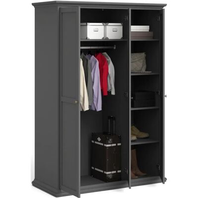 Home affaire Paris Kleiderschrank - Modern, Grau, MDF, 138.8cm Home affaire Paris Kleiderschrank - Modern, Grau, MDF, 138.8cm