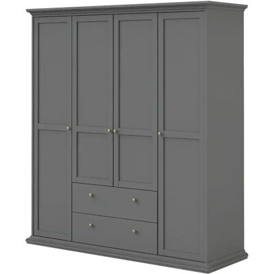 HOME AFFAIRE Paris Kleiderschrank - Reversible Türen, MDF, Grau HOME AFFAIRE Paris Kleiderschrank - Reversible Türen, MDF, Grau