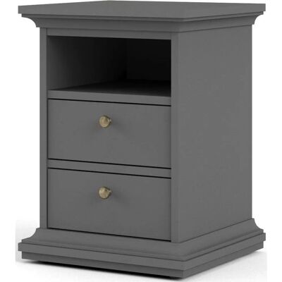HOME AFFAIRE Paris Table de nuit - Table de nuit, 2 tiroirs, Gris - Publicité HOME AFFAIRE Paris Table de nuit - Table de nuit, 2 tiroirs, Gris - Publicité