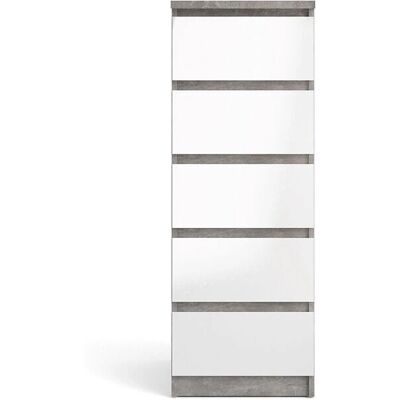Furniture To Go Naias Grau Hochglanz schmaler Kommode - Kommode Furniture To Go Naias Grau Hochglanz schmaler Kommode - Kommode