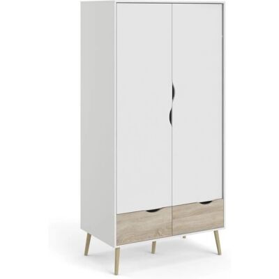 Armoire Tvilum Blanc Chêne Sonoma - 2 Portes, 2 Tiroirs - Publicité Armoire Tvilum Blanc Chêne Sonoma - 2 Portes, 2 Tiroirs - Publicité