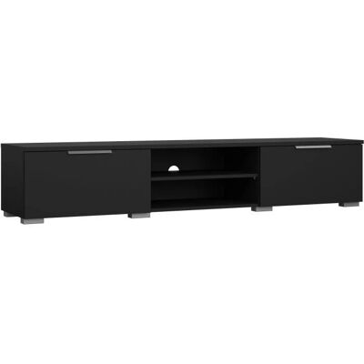 Furniture To Go Match TV-Unit - Schwarz, 2 Schubladen, 2 Regale Furniture To Go Match TV-Unit - Schwarz, 2 Schubladen, 2 Regale