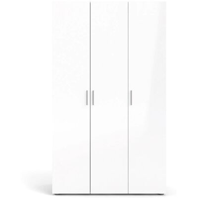 Furniture To Go Pepe Kleiderschrank - 3 Türen, Weiß Hochglanz, Eiche Furniture To Go Pepe Kleiderschrank - 3 Türen, Weiß Hochglanz, Eiche