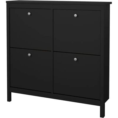 Furniture To Go Madrid Shoe cabinet - Black - 4 Compartments Furniture To Go Madrid Shoe cabinet - Black - 4 Compartments
