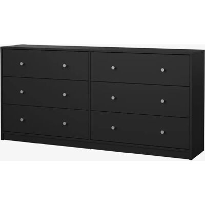 Maria Black Chest of Drawers - 6 Spacious Drawers - Modern Design Maria Black Chest of Drawers - 6 Spacious Drawers - Modern Design