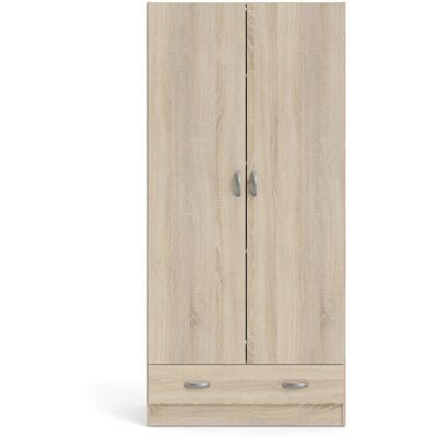 Furniture To Go Oak Wardrobe with 2 Doors + 1 Drawer - Wardrobe Furniture To Go Oak Wardrobe with 2 Doors + 1 Drawer - Wardrobe