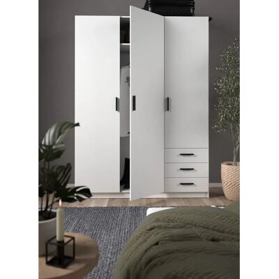 Armoire VEGA de TVILUM - 3 Portes et 3 Tiroirs - Blanc Moderne - Publicité Armoire VEGA de TVILUM - 3 Portes et 3 Tiroirs - Blanc Moderne - Publicité